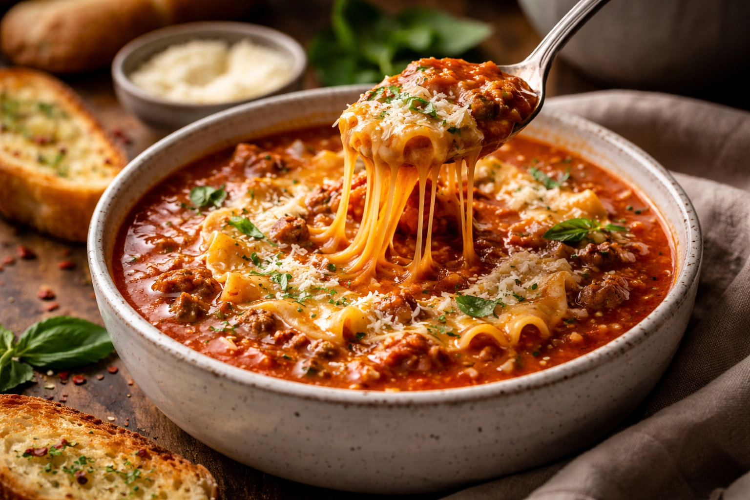 Cheesy Lasagna Soup
