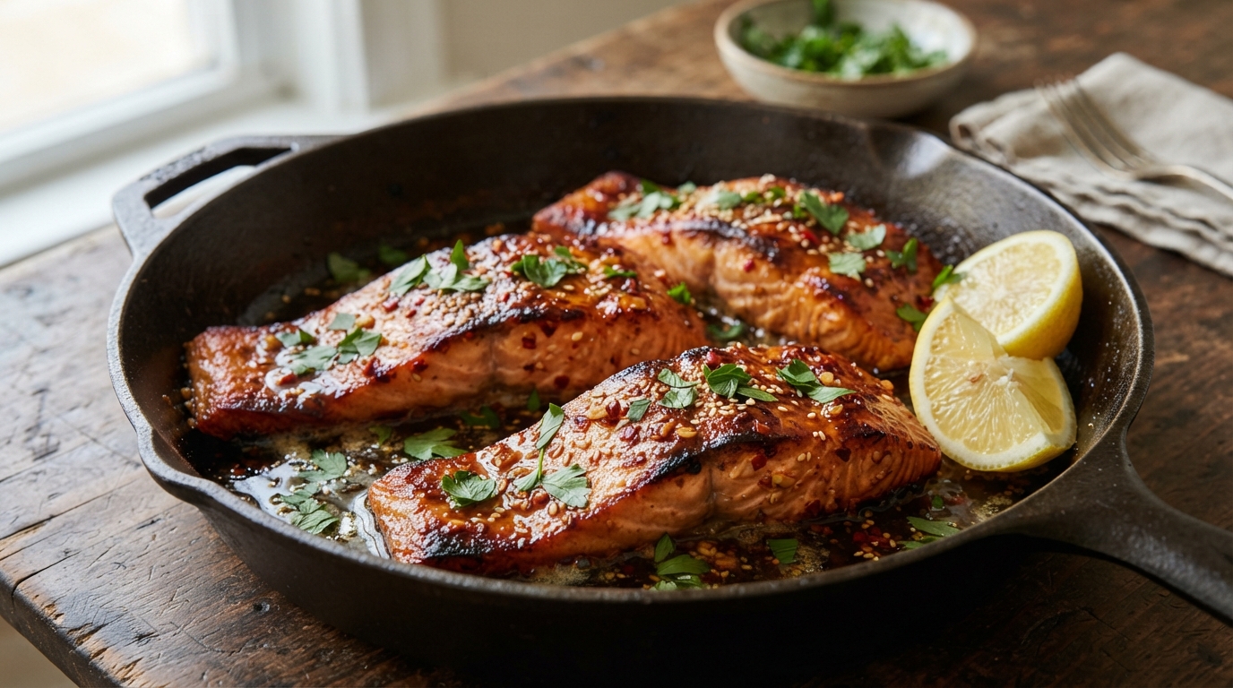 HOT HONEY-GLAZED SALMON